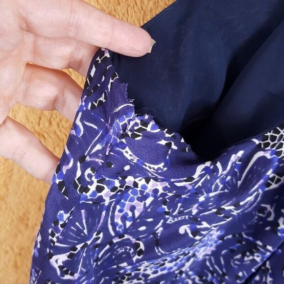 GREYLIN Womens Top XS Purple Pullover Tank Flowy Lined Chiffon 100% Silk - Picture 5 of 9